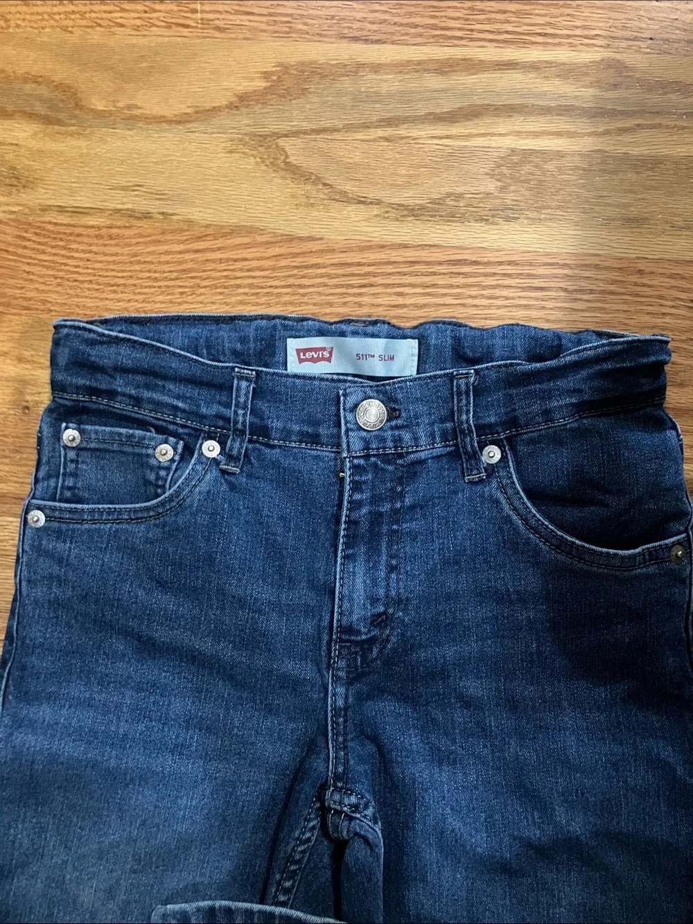 Levi's Straight-Leg Dark Blue Denim Jeans Boys 12 Reg EUC